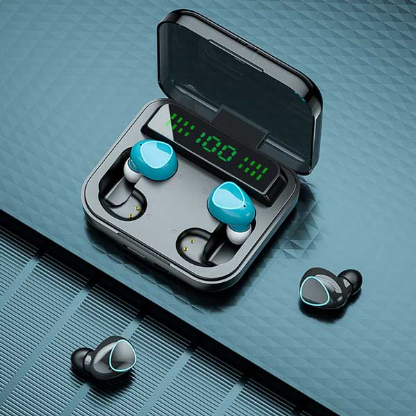 M22 TWS Bluetooth Touch Stereo Sports Digital Display 9D Four earphones For Double People Use