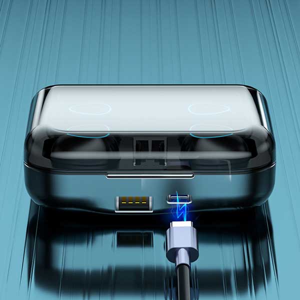 M22 TWS Bluetooth Touch Stereo Sports Digital Display 9D Four earphones For Double People Use - Image 5