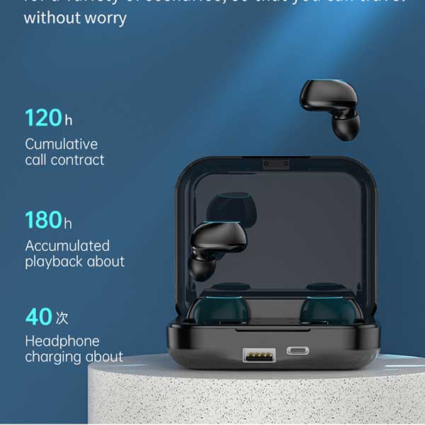 M22 TWS Bluetooth Touch Stereo Sports Digital Display 9D Four earphones For Double People Use - Image 3